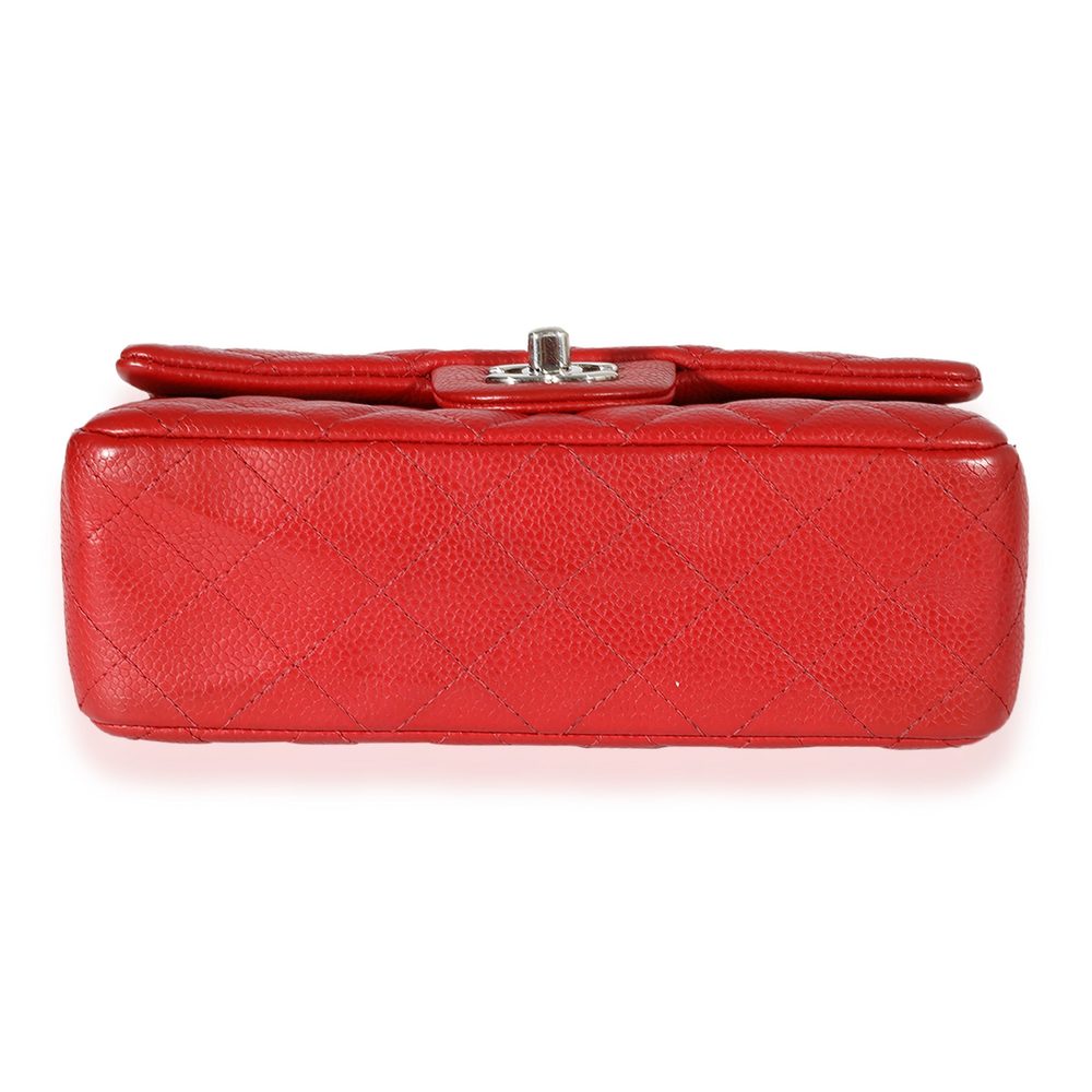 Chanel Red Quilted Caviar Mini Rectangular Classic Flap - Picture 5 of 8
